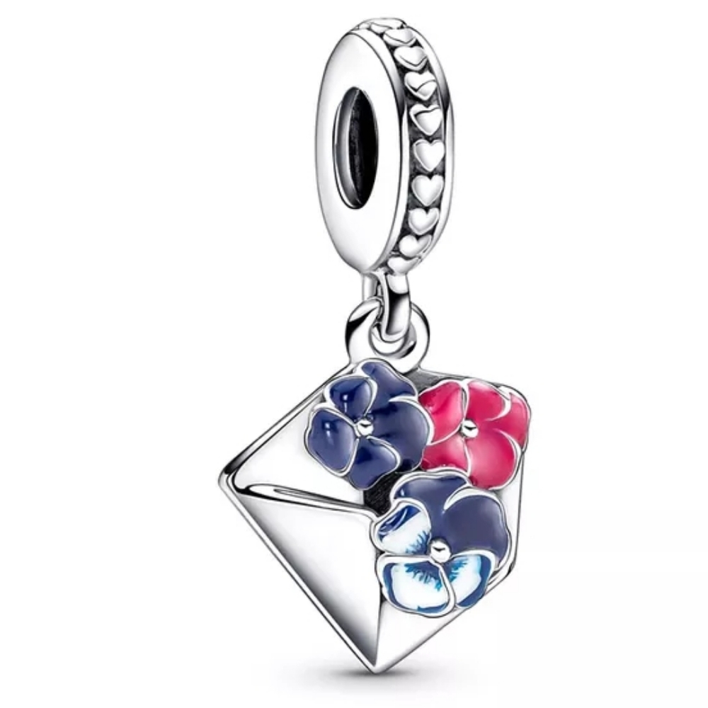 Flower envelope charm